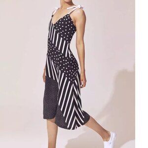 NWOT Solid & Striped Bias Striped Dress black white polka dot midi